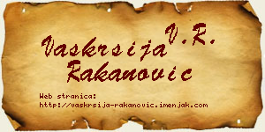 Vaskrsija Rakanović vizit kartica